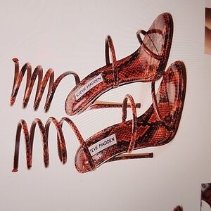 Steve Madden Exotica Orange Snake heeled sandal
